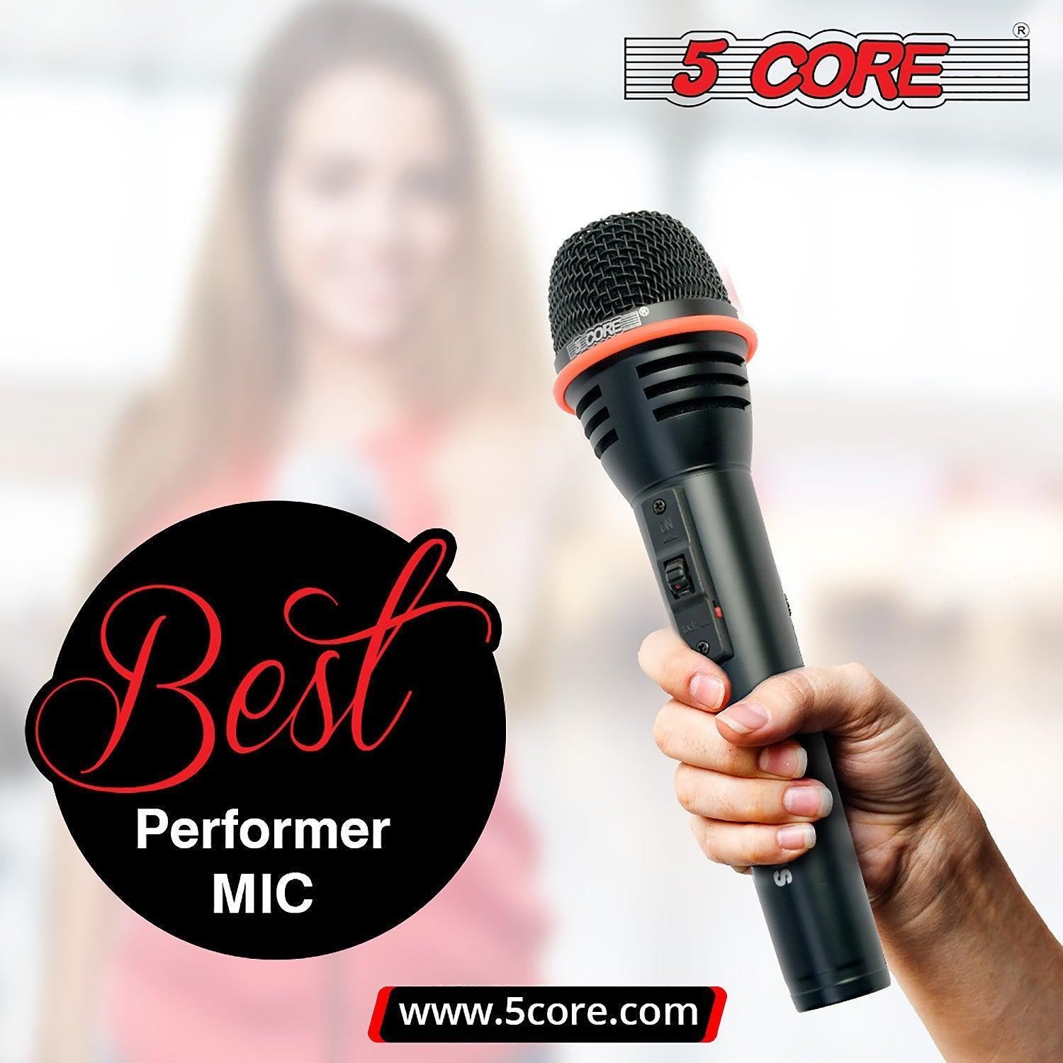 5Core Microphone Pro Microfono Dynamic Mic XLR Audio Cardiod Vocal - VirtuousWares:Global