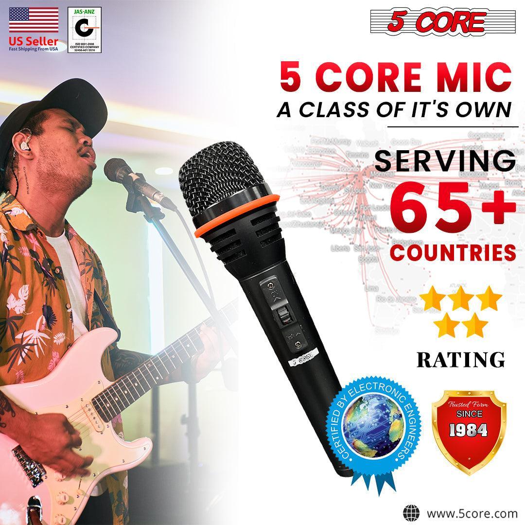 5Core Microphone Pro Microfono Dynamic Mic XLR Audio Cardiod Vocal - VirtuousWares:Global