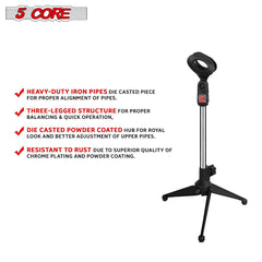 5Core Microphone Stand Tripod Mic Stand Universal Adjustable Desk - VirtuousWares:Global