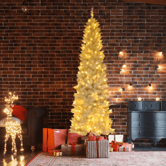 6.5ft Flocking Tied Light Christmas Tree - VirtuousWares:Global