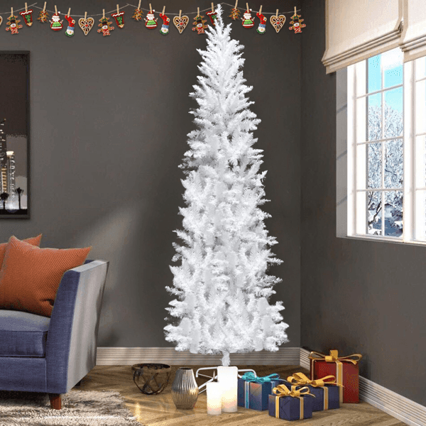 6.5ft Flocking Tied Light Christmas Tree - VirtuousWares:Global