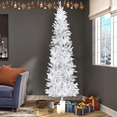 6.5ft Flocking Tied Light Christmas Tree - VirtuousWares:Global