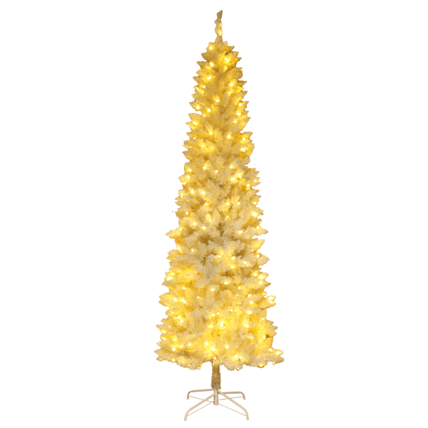6.5ft Flocking Tied Light Christmas Tree - VirtuousWares:Global