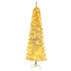 6.5ft Flocking Tied Light Christmas Tree - VirtuousWares:Global