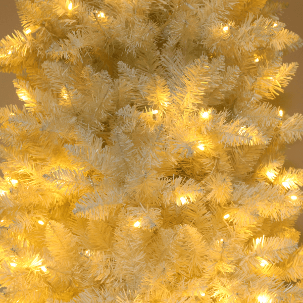 6.5ft Flocking Tied Light Christmas Tree - VirtuousWares:Global