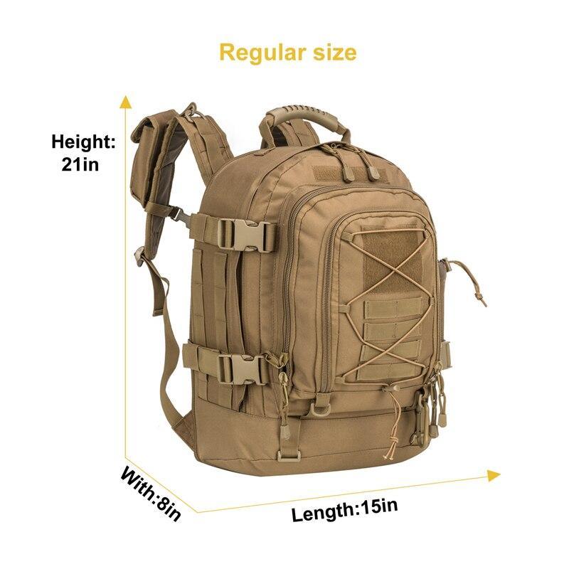 60L Outdoor Military Rucksacks 1000D Nylon Waterproof Tactical - VirtuousWares:Global