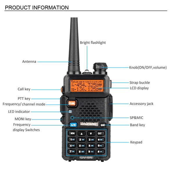 6pcs BAOFENG 136-174MHz / 400~520MHz Dual Band Walkie Talkie - VirtuousWares:Global