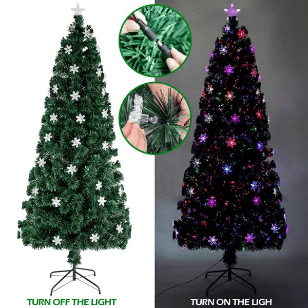 7FT 290 Branches Small Light Fiber Optic Christmas Tree - VirtuousWares:Global