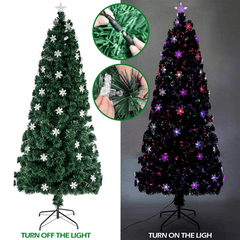7FT 290 Branches Small Light Fiber Optic Christmas Tree - VirtuousWares:Global