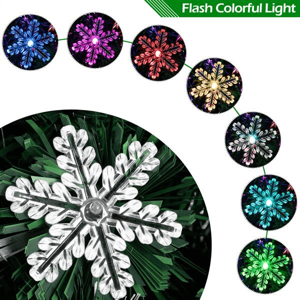 7FT 290 Branches Small Light Fiber Optic Christmas Tree - VirtuousWares:Global