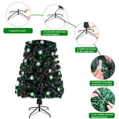 7FT 290 Branches Small Light Fiber Optic Christmas Tree - VirtuousWares:Global