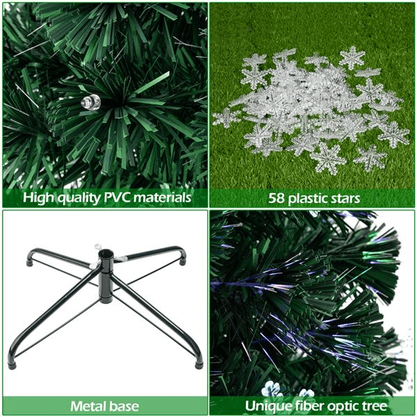 7FT 290 Branches Small Light Fiber Optic Christmas Tree - VirtuousWares:Global