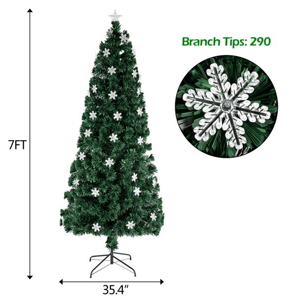 7FT 290 Branches Small Light Fiber Optic Christmas Tree - VirtuousWares:Global