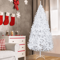 7FT Iron Leg White Christmas Tree with 950 Branches - VirtuousWares:Global