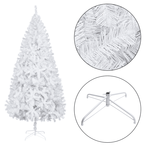 7FT Iron Leg White Christmas Tree with 950 Branches - VirtuousWares:Global