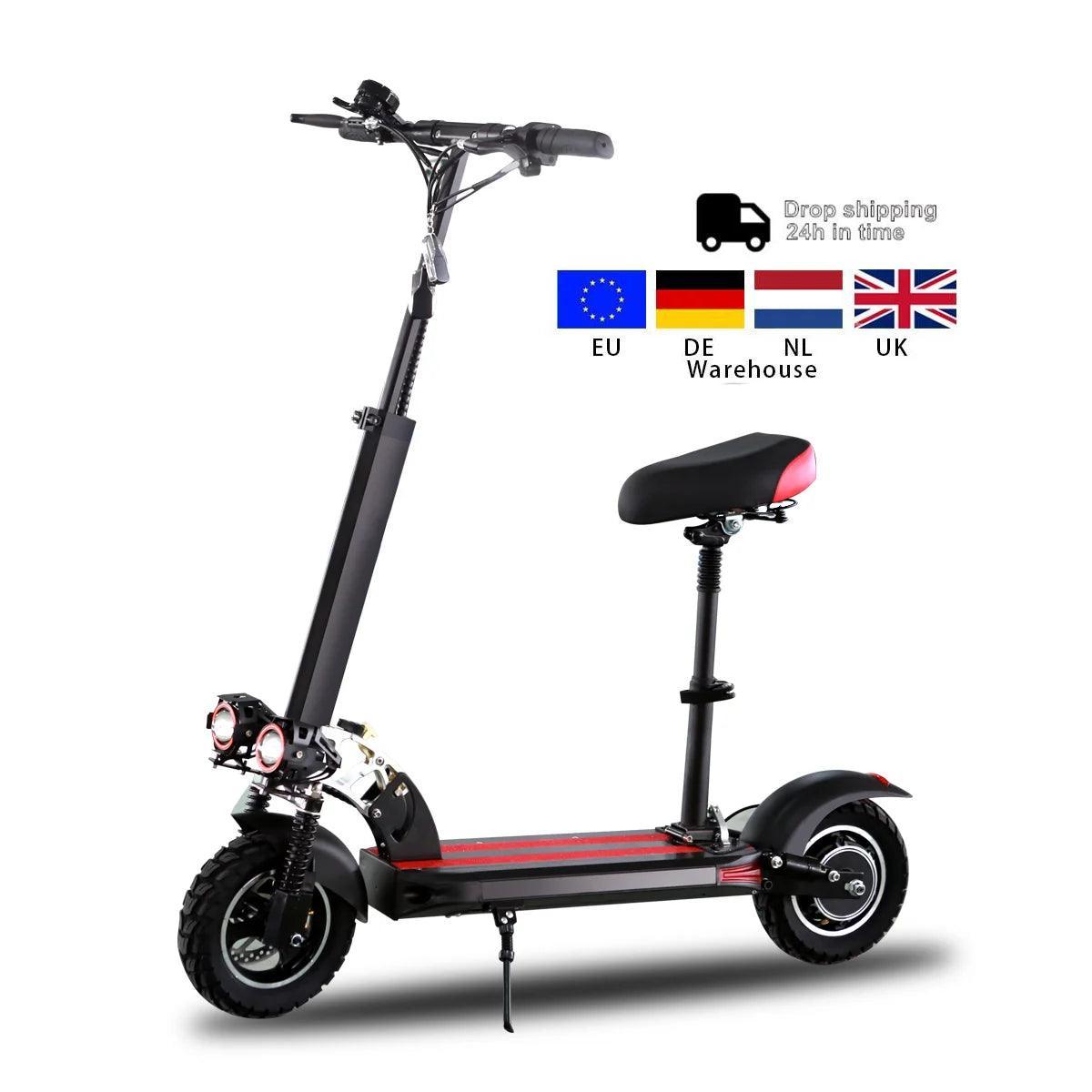 800W Powerful Electric Scooter 48V 15AH Max Speed 50KM/H 50KM Range 10'' Tires Dual Shock Absorbing Folding EScooter for Adults - VirtuousWares:Global