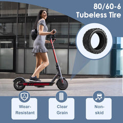 80/60-6 Tire Tubeless Tire Scooter Wear-Resistant for New Electric - VirtuousWares:Global