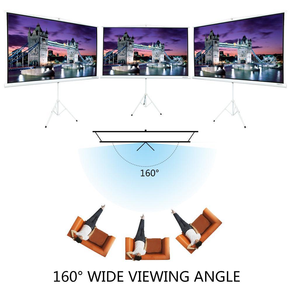 84 INCH 16:9 HD Portable Tripod Pull Up Projector Screen Curtain - VirtuousWares:Global