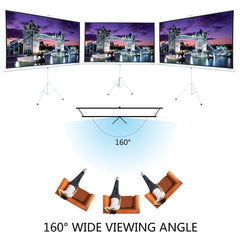 84 INCH 16:9 HD Portable Tripod Pull Up Projector Screen Curtain - VirtuousWares:Global