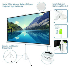 84 INCH 16:9 HD Portable Tripod Pull Up Projector Screen Curtain - VirtuousWares:Global