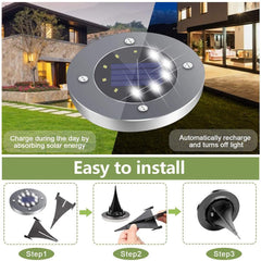 8LED Solar Stainless Steel Underground Light - VirtuousWares:Global