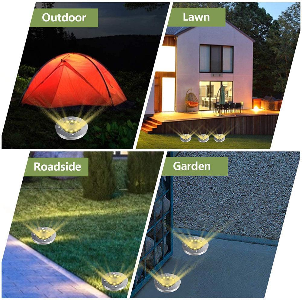 8LED Solar Stainless Steel Underground Light - VirtuousWares:Global