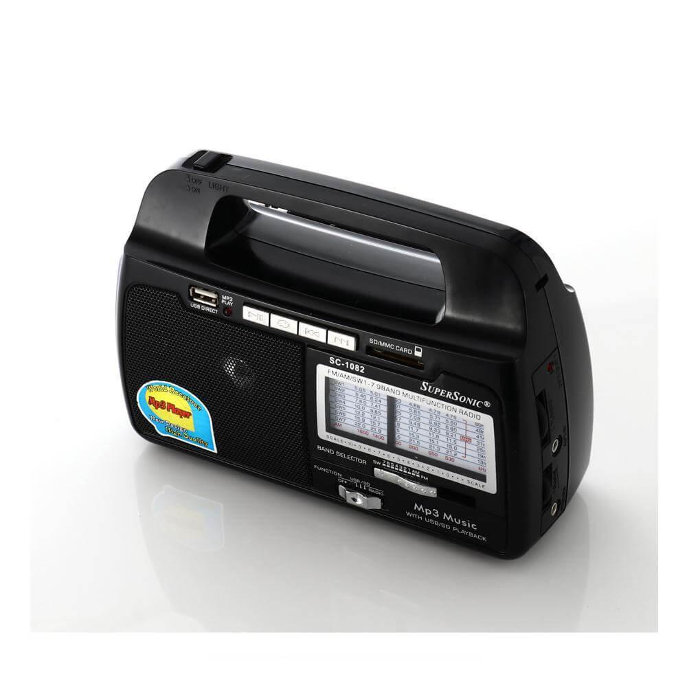 9 Band AM/FM/SW1-7 Portable Radio with Built-In Torch Light - VirtuousWares:Global