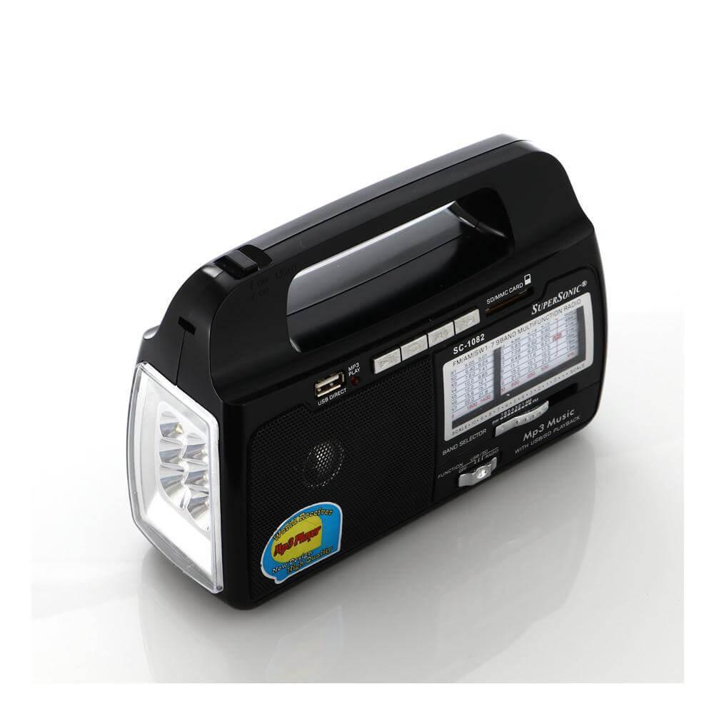 9 Band AM/FM/SW1-7 Portable Radio with Built-In Torch Light - VirtuousWares:Global