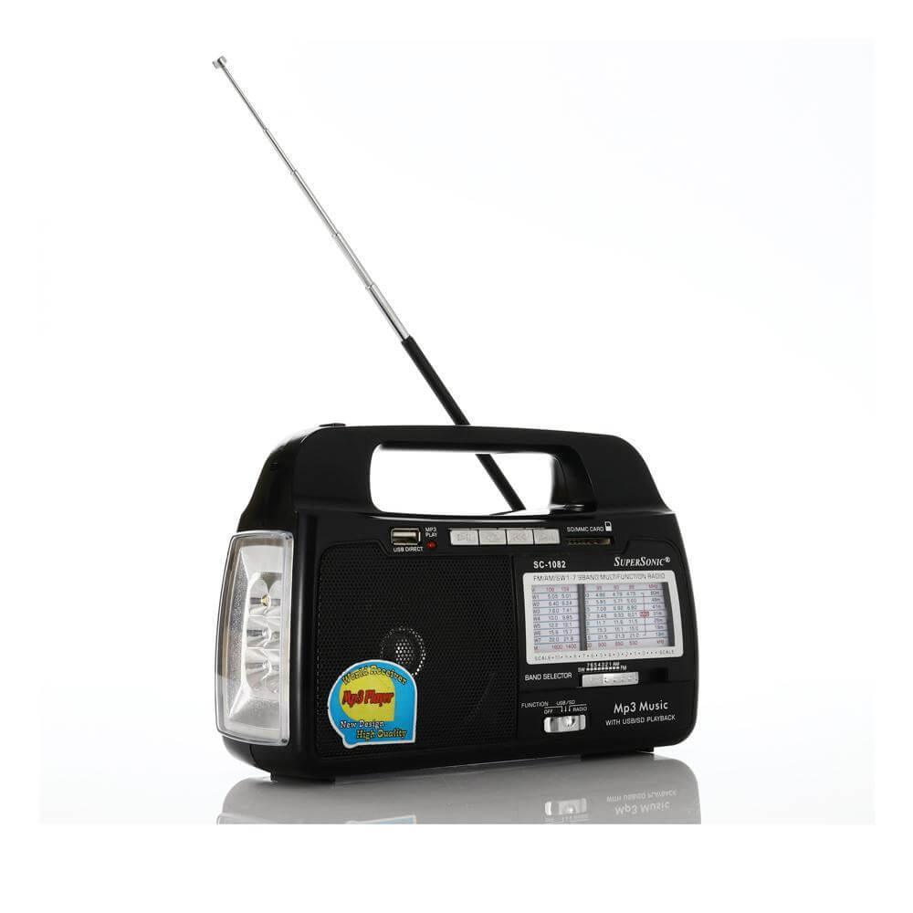 9 Band AM/FM/SW1-7 Portable Radio with Built-In Torch Light - VirtuousWares:Global