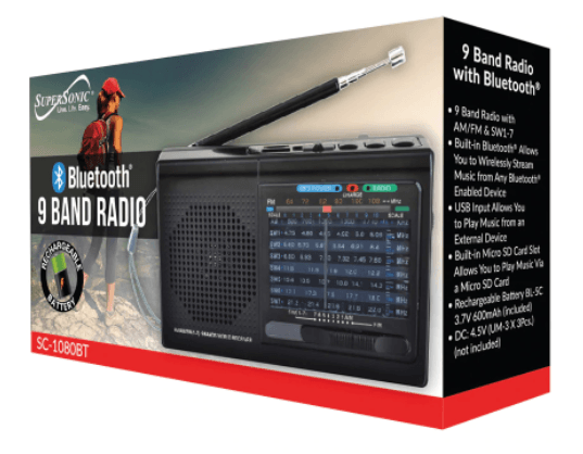 9 Band Radio With Bluetooth - VirtuousWares:Global