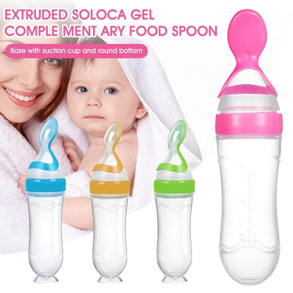 90ML Safe Newborn Baby Feeding Bottle Silicone Feeding Spoon Bottle - VirtuousWares:Global
