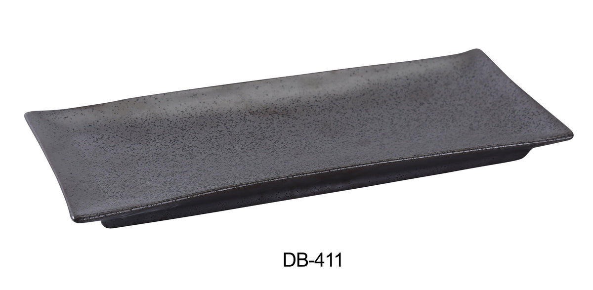 Yanco DB-411 Diamond Black Collection 10.5" X 4.375" Rectangular Plate