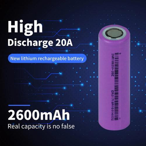 New 2023 18650 2600mAh Battery 3.7V 20A Discharge Lithium Ion