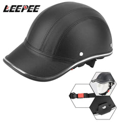 LEEPEE For Cafe Racer Chopper Scooter Safety Hard Hat Half Face