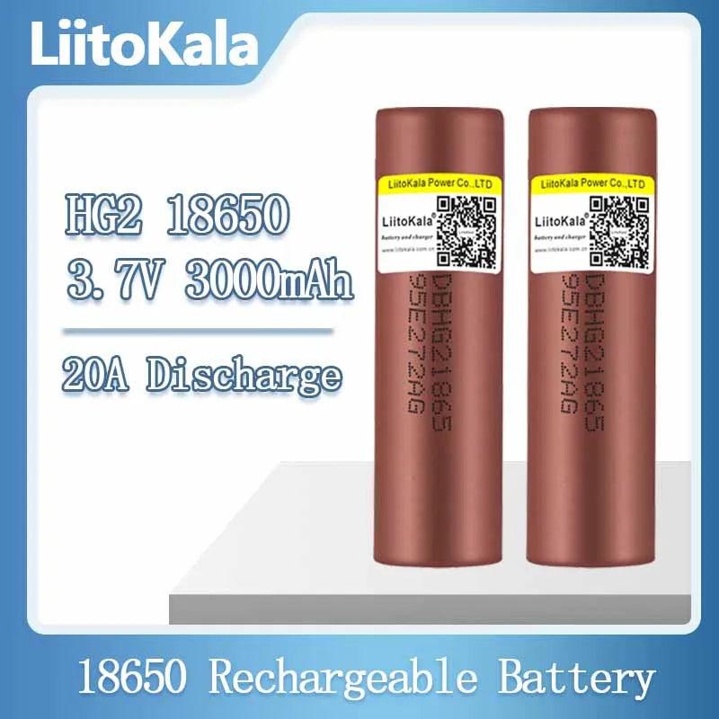 1-40pcs LiitoKala  3.7v 18650 HG2 3000mAh Lithium Rechargeable