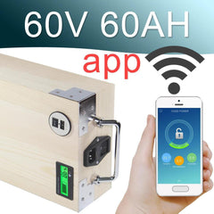 60V 60AH APP Lithium ion Electric bike Battery Phone control USB 2.0