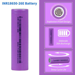 New 2023 18650 2600mAh Battery 3.7V 20A Discharge Lithium Ion