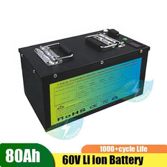 60V 80Ah Lithium Battery Pack with BMS Li Ion for Electric Bicycle