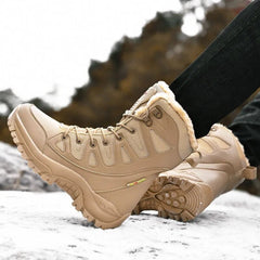 Buy Warm Plush Mens snow boots Lace Up Casual High Top Boots