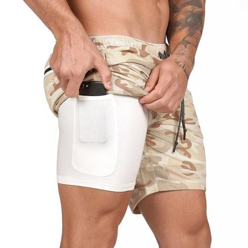 New Men 2 in 1 Running Shorts Gym Fitness - VirtuousWares:Global