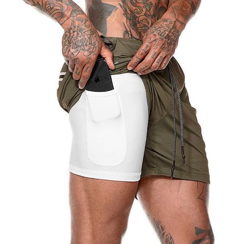 New Men 2 in 1 Running Shorts Gym Fitness - VirtuousWares:Global