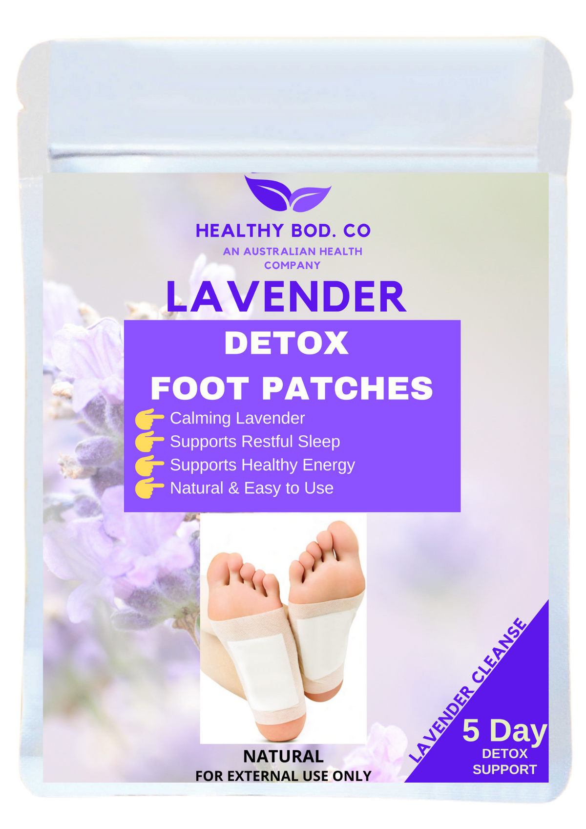 5 Day Lavender Detox Foot Patches