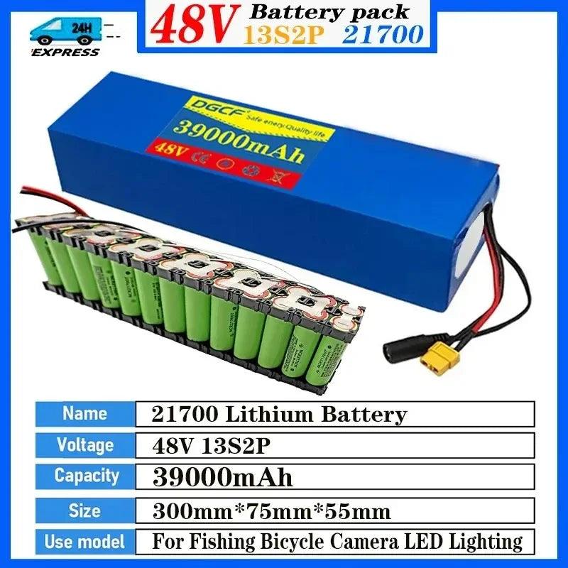 High Capacity 13S2P 48v 39000mAh 21700 Li-ion Battery For Bafang