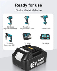 18V 6.0Ah Powerful Replacement For Makita Compatible Makita Battery