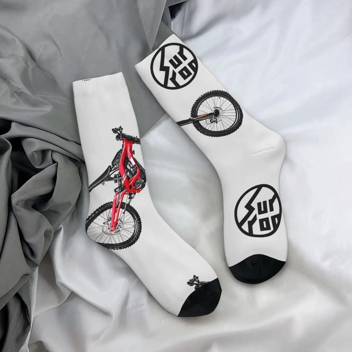 Funny Crazy Sock for Men SURRON Sticker Hip Hop Vintage Surron Happy