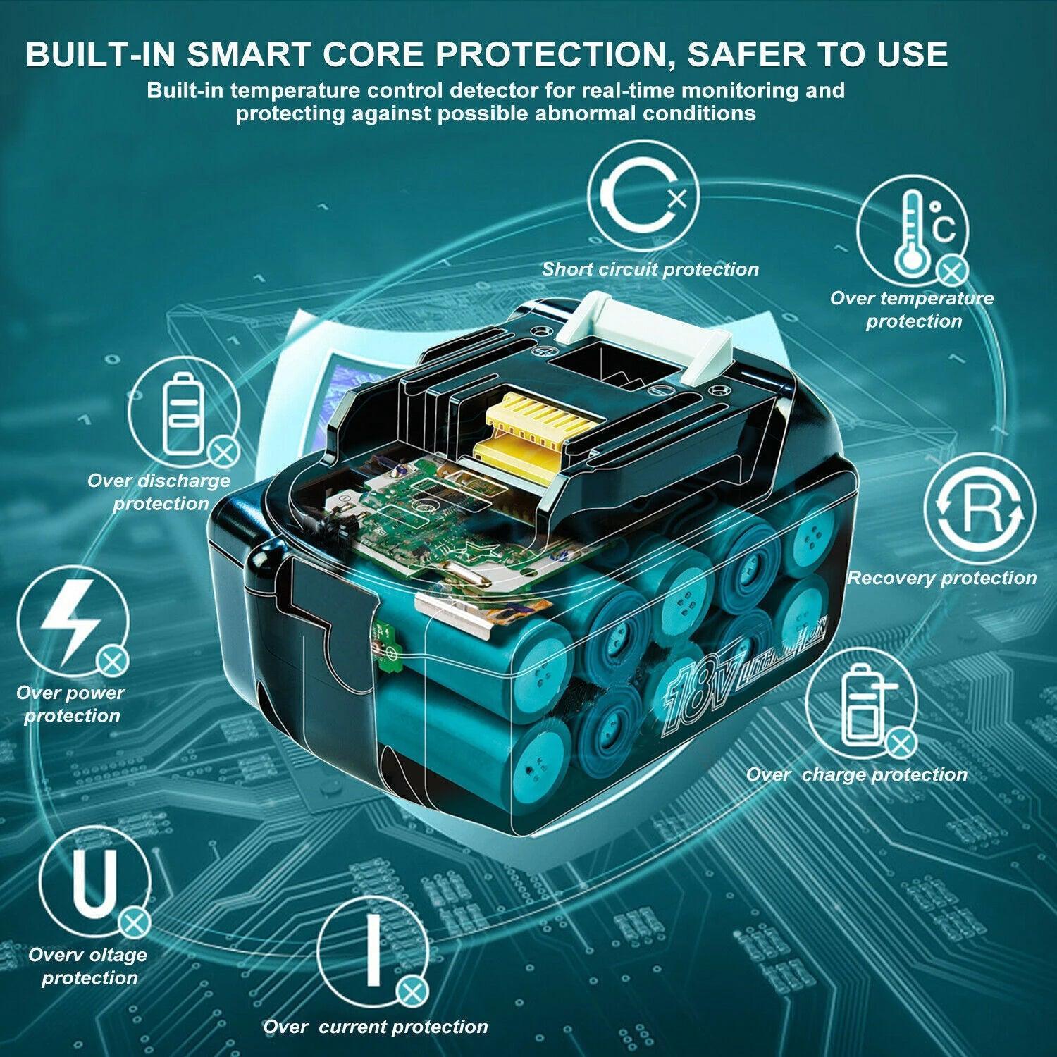 Battery 18v for makita BL1860 BL1850B BL1850 BL1840 BL1830 screwdriver
