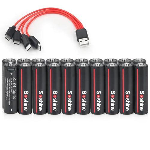 Soshine 1.5V USB 3500mWh Lithium Battery AA Rechargeable Batteries