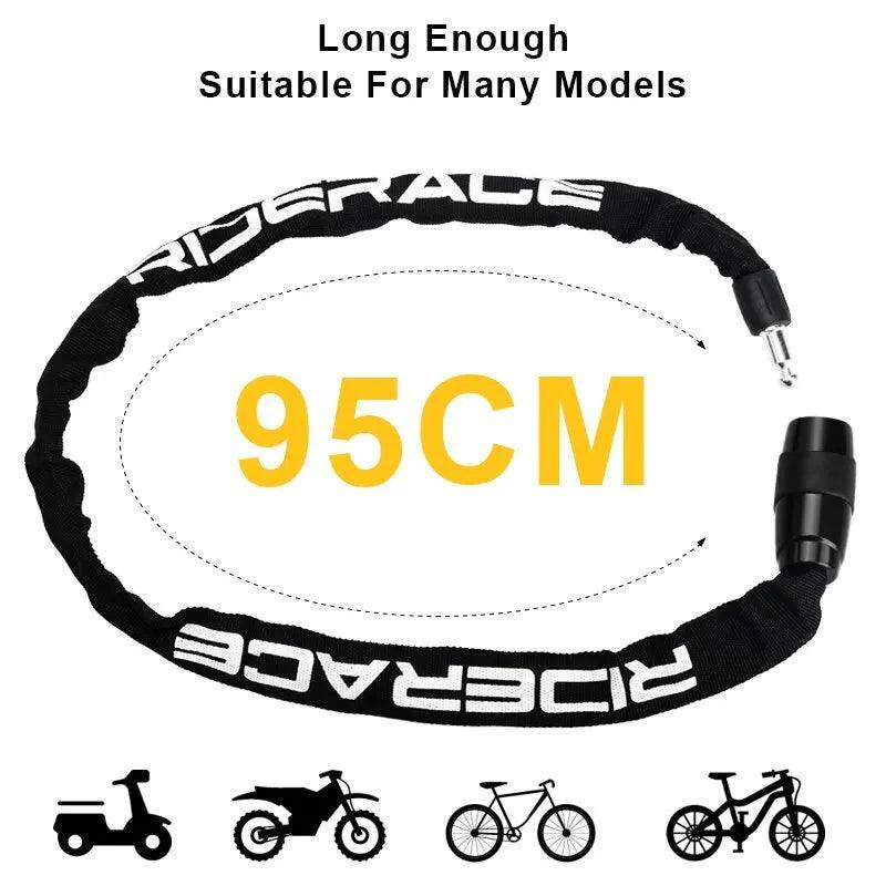 RIDERACE Bicycle Chain Lock Portable Anti-theft High Security MTB