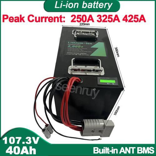 29S 107.3V 40AH Li ion With Charger 170A Lithium Polymer Battery Pack