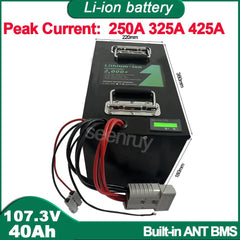 29S 107.3V 40AH Li ion With Charger 170A Lithium Polymer Battery Pack
